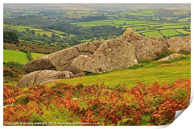 View over Dartmoor Print by Debbie Metcalfe