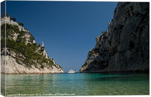 Calanques Sea View Canvas Print by mark blower