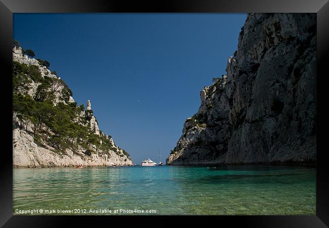 Calanques Sea View Framed Print by mark blower