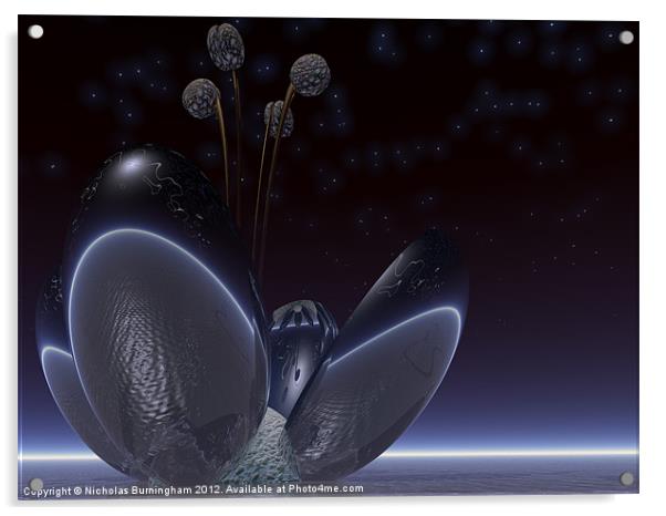 Alien Flower Acrylic by Nicholas Burningham
