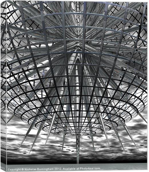 3D caged star Canvas Print by Nicholas Burningham