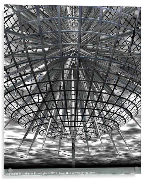 3D caged star Acrylic by Nicholas Burningham