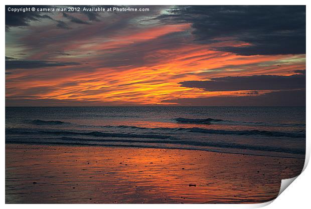 Sunrise sea Print by camera man