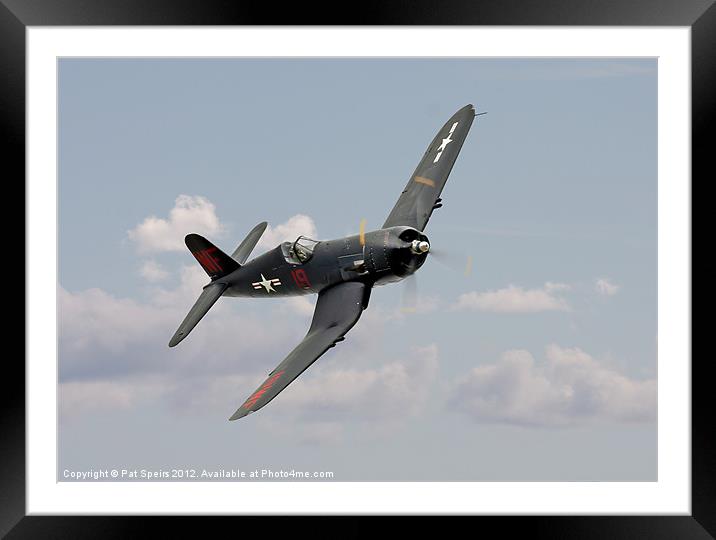 US Marine Corps - Corsair Framed Mounted Print by Pat Speirs