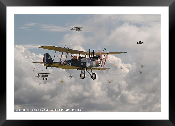 WW1 - RE8 Aircraft Framed Mounted Print by Pat Speirs