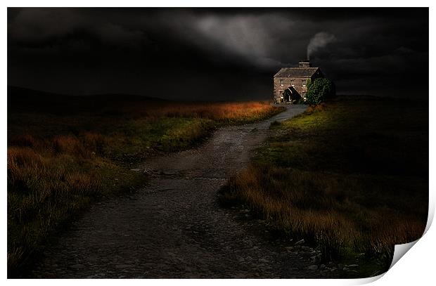 Moody dales cottage Print by Robert Fielding