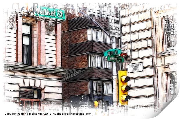 The Corner of 15th & Market Print by Fiona Messenger