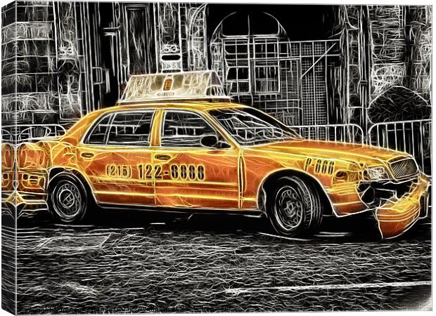 Taxi for Govan Canvas Print by Fiona Messenger