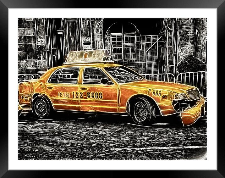 Taxi for Govan Framed Mounted Print by Fiona Messenger