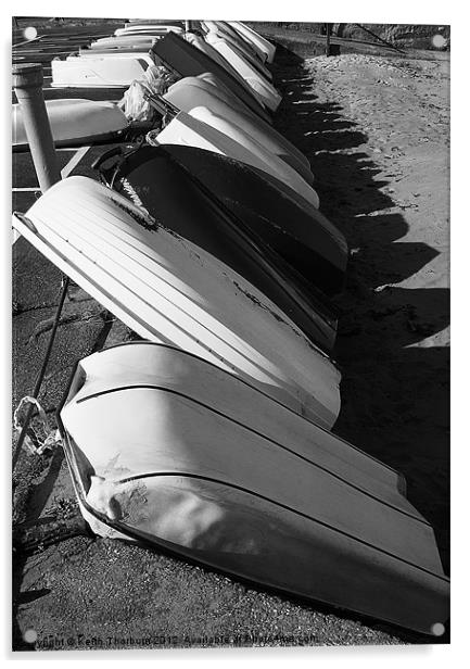 Boats Lined Up Acrylic by Keith Thorburn EFIAP/b