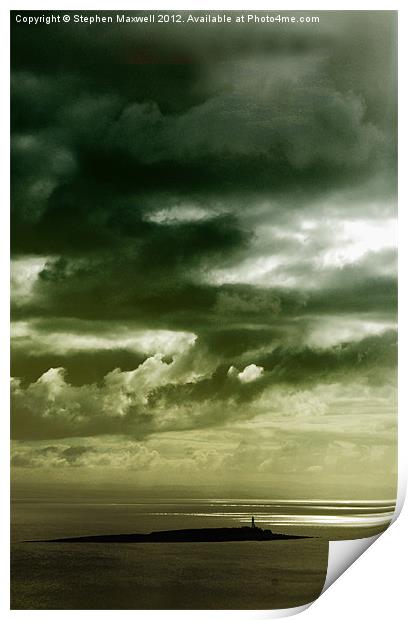 Storm over Pladda Print by Stephen Maxwell
