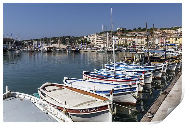 Cassis harbour Print by Kevin Tate