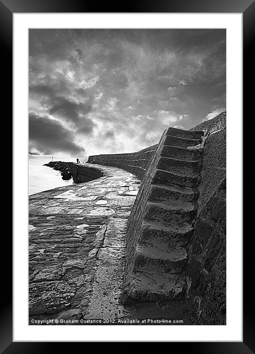 The Cobb, Lyme Regis, Dorset Framed Mounted Print by Graham Custance