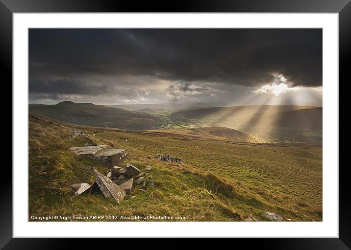 Black mountains glow Framed Mounted Print by Creative Photography Wales