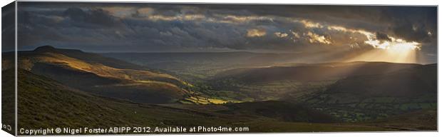 Black Mountains evening light Canvas Print by Creative Photography Wales