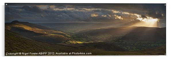 Black Mountains evening light Acrylic by Creative Photography Wales