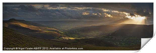 Black Mountains evening light Print by Creative Photography Wales
