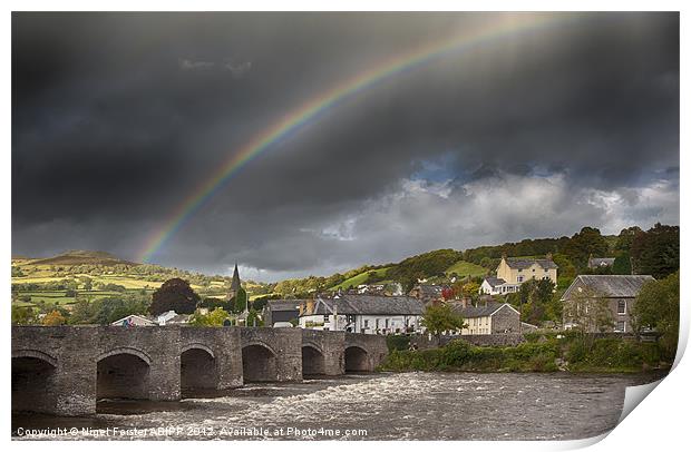 Crickhowell Rainbow Print by Creative Photography Wales