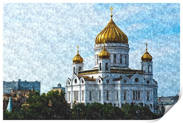 Cathedral of Christ the Saviour Print by Michael Goyberg