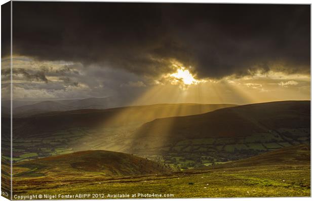 Evening sunburst Canvas Print by Creative Photography Wales