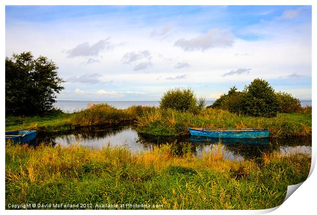 Lough Neagh's Blue Lagoon Print by David McFarland