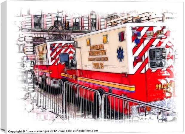 Philadelphia fire Trucks Canvas Print by Fiona Messenger