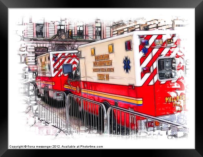 Philadelphia fire Trucks Framed Print by Fiona Messenger