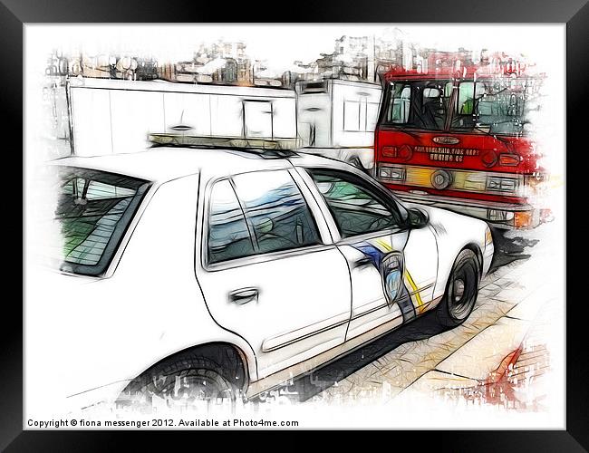 Philadelphia Police Car Framed Print by Fiona Messenger