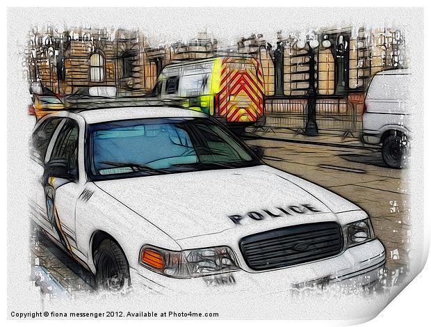 Philadelphia Police Car 2 Print by Fiona Messenger