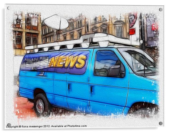 News Hound Acrylic by Fiona Messenger