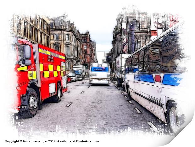 American Life in Glasgow Print by Fiona Messenger