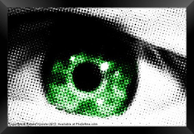 Green Eye Abstract Framed Print by Natalie Kinnear