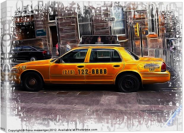 Philly Cab Canvas Print by Fiona Messenger