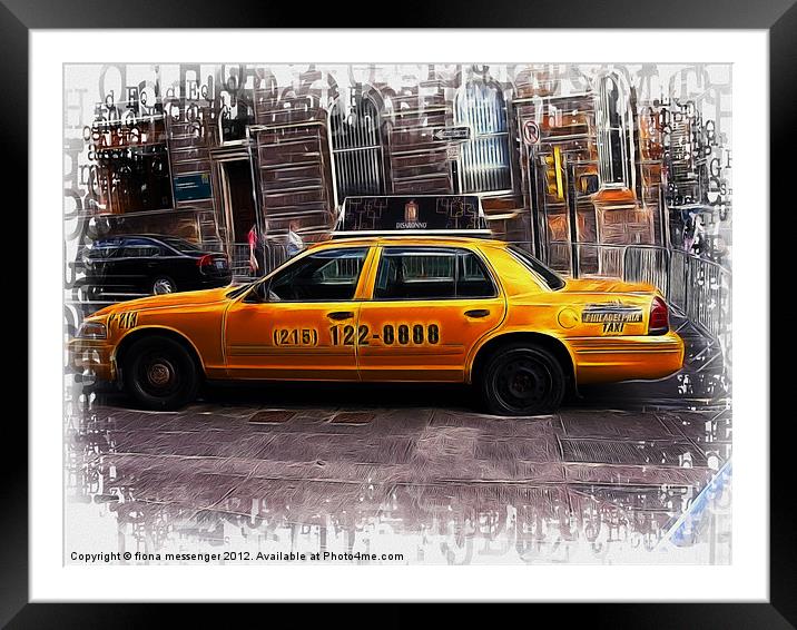Philly Cab Framed Mounted Print by Fiona Messenger