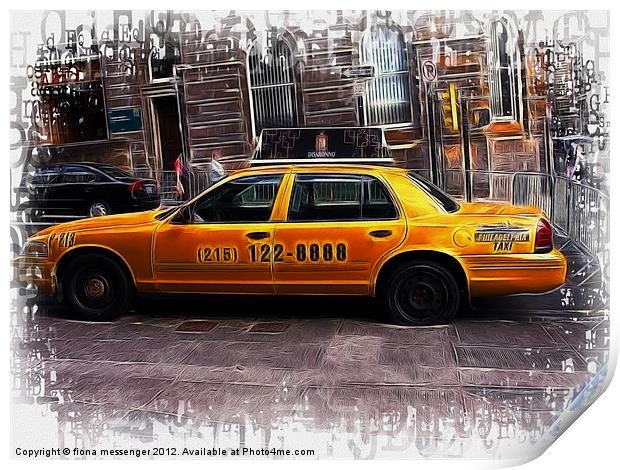 Philly Cab Print by Fiona Messenger