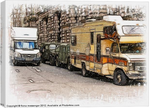 Rv in Glasgow Canvas Print by Fiona Messenger