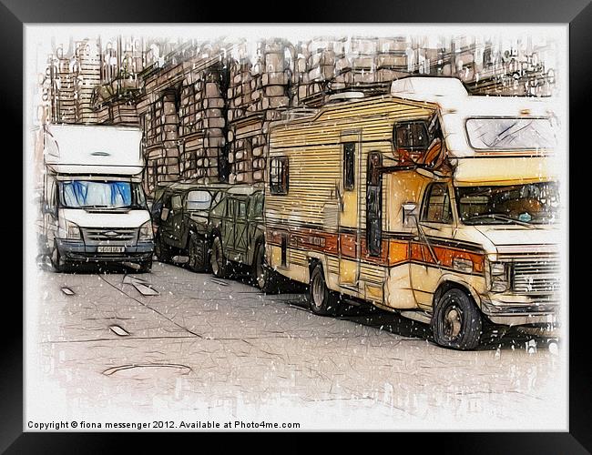 Rv in Glasgow Framed Print by Fiona Messenger