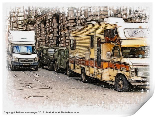 Rv in Glasgow Print by Fiona Messenger