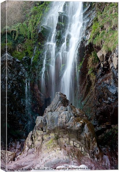 Clovelly Waterfall Canvas Print by Helen Northcott