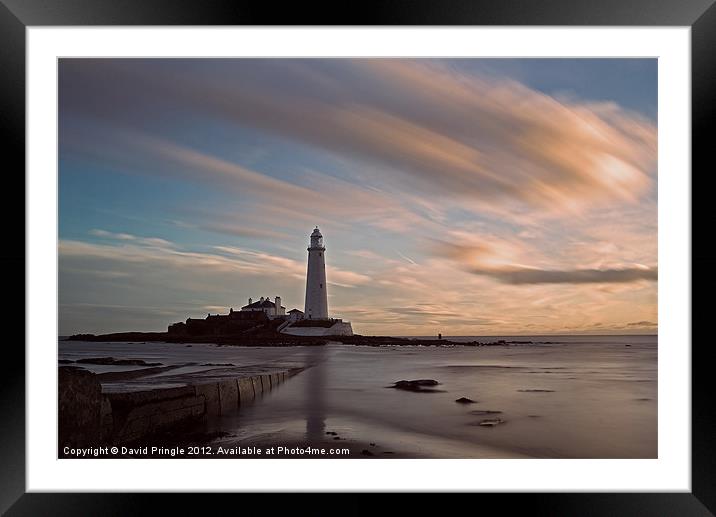 Lighthouse After Sunrise Framed Mounted Print by David Pringle