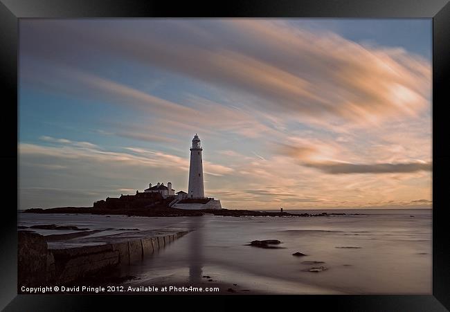 Lighthouse After Sunrise Framed Print by David Pringle