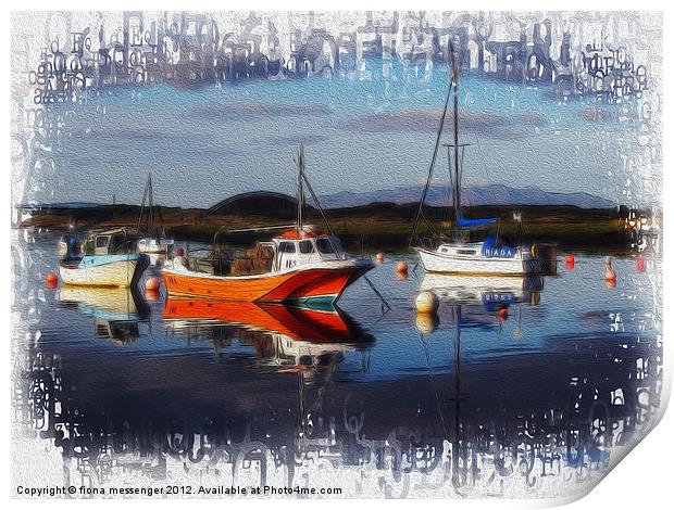 Moored Up Print by Fiona Messenger