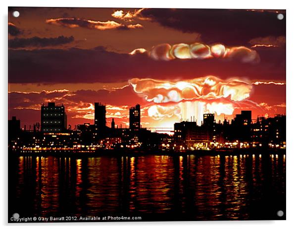 Angry Sunset Acrylic by Gary Barratt