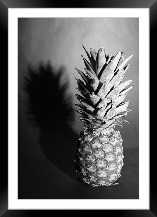 pineapple shaddow Framed Mounted Print by kay hardy