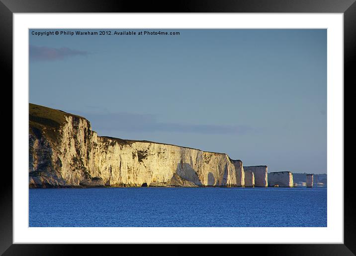 Ballard and Old Harry Framed Mounted Print by Phil Wareham