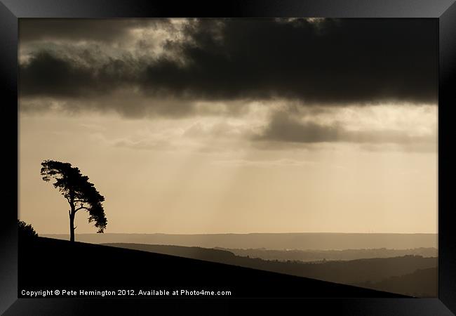 Raddon hilltop at dawn Framed Print by Pete Hemington