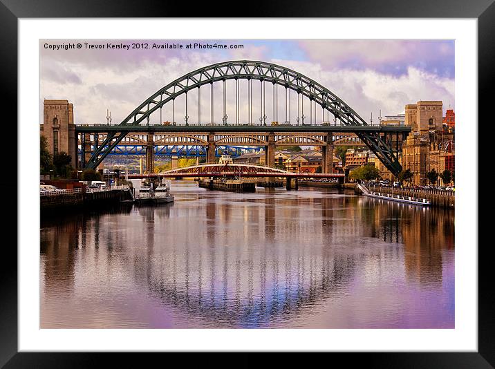 Newcastle Bridges Framed Mounted Print by Trevor Kersley RIP