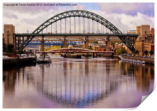 Newcastle Bridges Print by Trevor Kersley RIP