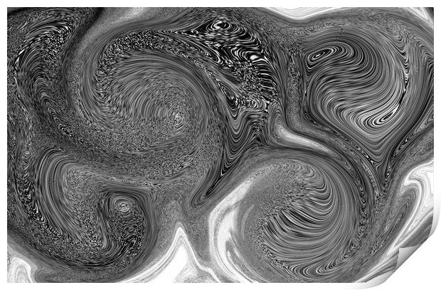 Mono Swirl Abstract Print by David Pyatt