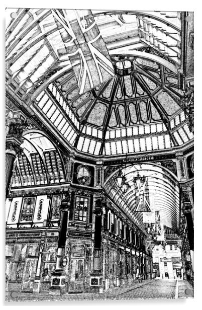 Leadenhall Market London Acrylic by David Pyatt